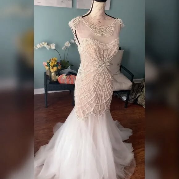 Sherri Hill mermaid wedding dress, pageant evening gown or prom dress - Picture 3 of 5